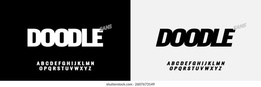 Modern Bold Font. Minimalist and Simple Lettering. Uppercase, Lowercase, Number and Symbol. Editable Vector graphic. Modern Alphabet for Lettering, Poster, and any design project.	
