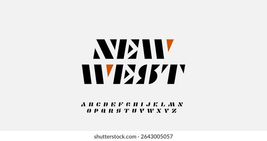 Modern Bold Font. Minimalist and Simple Lettering. Uppercase, Lowercase, Number and Symbol. Editable Vector graphic. Business sports music news