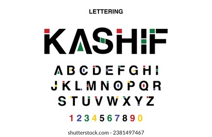 Modern Bold Font and Number. Typography urban style alphabet fonts for fashion, sport, technology, digital, movie, logo design, vector illustration
