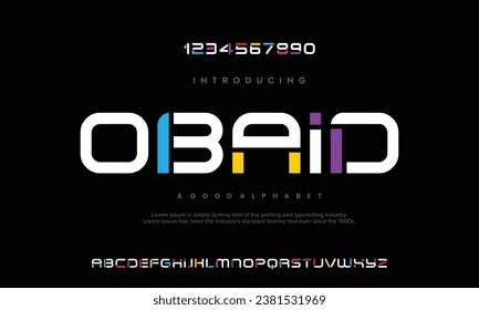 Modern Bold Font and Number. Typography urban style alphabet fonts for fashion, sport, technology, digital, movie, logo design, vector illustration