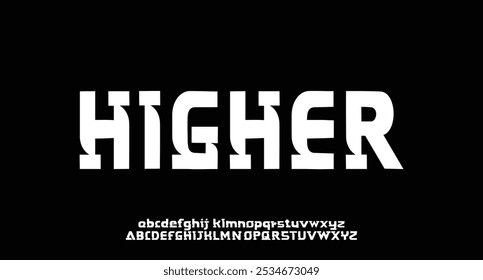 Fonte e número em negrito modernos. Fontes alfabeto de estilo urbano tipografia para moda, esporte, tecnologia, digital, filme, design de logotipo, ilustração vetorial
