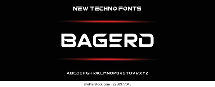 Modern Bold Font. Regular Italic Number Typography urban style alphabet fonts for fashion, sport, technology, digital, movie, logo design, vector illustration