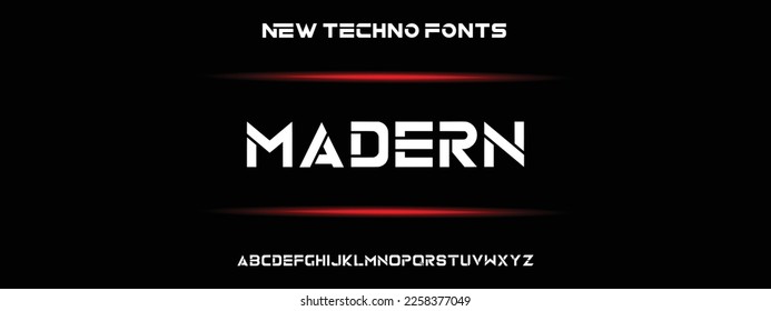 Modern Bold Font. Regular Italic Number Typography urban style alphabet fonts for fashion, sport, technology, digital, movie, logo design, vector illustration