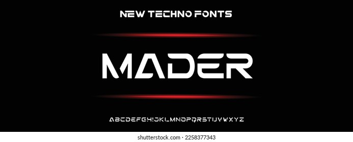 Modern Bold Font. Regular Italic Number Typography urban style alphabet fonts for fashion, sport, technology, digital, movie, logo design, vector illustration