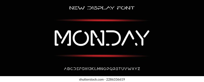 Moderne, feine Schriftart. Normale Italienische Nummerntypografie Alphabet-Schriftarten für Mode, Sport, Technologie, Digital, Film, Logo-Design, Vektorgrafik