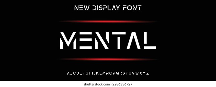 Modern Bold Font. Regular Italic Number Typography urban style alphabet fonts for fashion, sport, technology, digital, movie, logo design, vector illustration