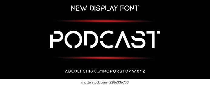 Modern Bold Font. Regular Italic Number Typography urban style alphabet fonts for fashion, sport, technology, digital, movie, logo design, vector illustration