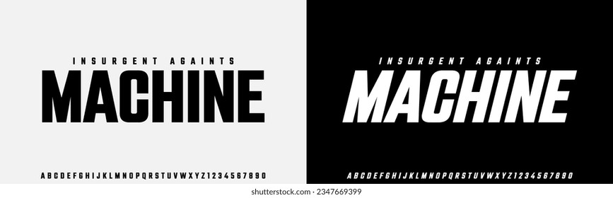 Modern Bold Font. Regular Italic Number Typography urban style alphabet fonts for fashion, sport, technology, digital, movie, logo design, vector illustration