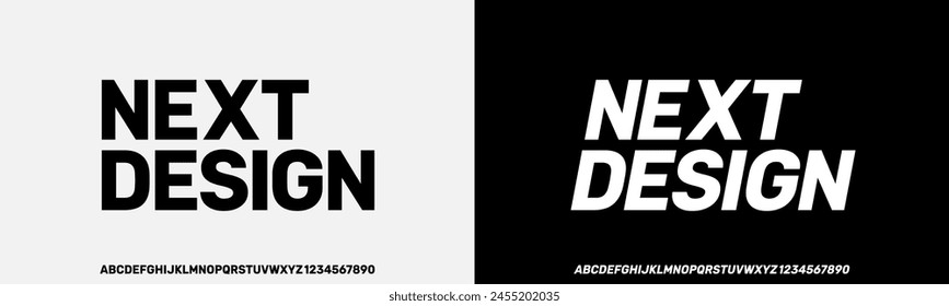 Modern Bold Font. Regular Italic and Number. Typography urban style alphabet fonts for fashion, sport, technology, digital, movie, logo design, vector illustration