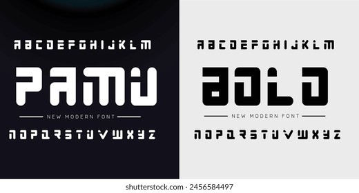 Modern Bold Font. Regular Italic Number Typography urban style alphabet fonts for fashion, sport, technology, digital, movie, logo design, vector illustration