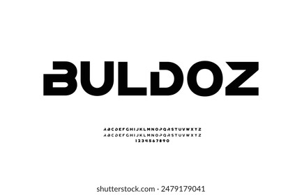 Modern Bold Font. Regular Italic and Number Typography urban style alphabet fonts for fashion, sport, technology, digital, movie, logo design, vector illustration