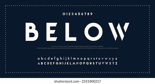 Modern Bold Font. Regular Italic Number Typography urban style alphabet fonts for fashion, sport, technology, digital, movie, logo design, vector illustration