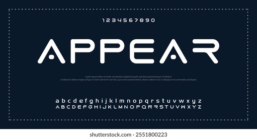 Moderne, fette Schrift. Regular Italic Number Typografie urbanen Stil Alphabet Schriftarten für Mode, Sport, Technologie, digital, Film, Logo-Design, Vektorgrafik