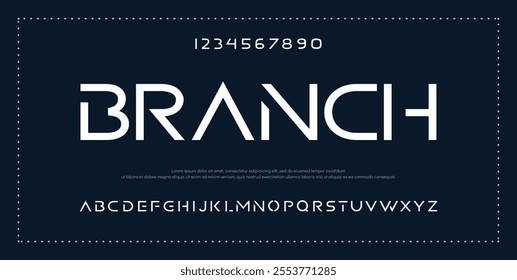 Modern Bold Font. Regular Italic Number Typography urban style alphabet fonts for fashion, sport, technology, digital, movie, logo design, vector illustration