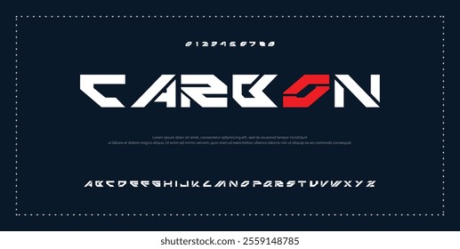 Modern Bold Font. Regular Italic Number Typography urban style alphabet fonts for fashion, sport, technology, digital, movie, logo design, vector illustration