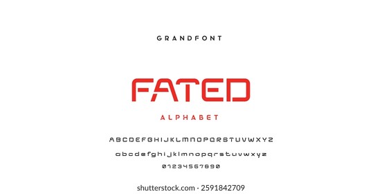 Modern Bold Font. Regular Italic Number Typography urban style alphabet fonts for fashion, sport, technology, digital, movie, logo design, vector illustration