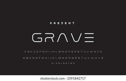 Modern Bold Font. Regular Italic Number Typography urban style alphabet fonts for fashion, sport, technology, digital, movie, logo design, vector illustration