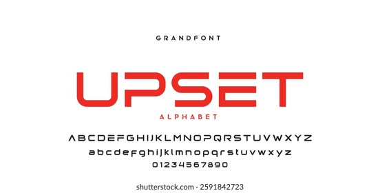 Modern Bold Font. Regular Italic Number Typography urban style alphabet fonts for fashion, sport, technology, digital, movie, logo design, vector illustration