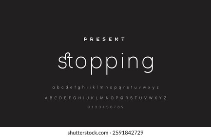 Modern Bold Font. Regular Italic Number Typography urban style alphabet fonts for fashion, sport, technology, digital, movie, logo design, vector illustration