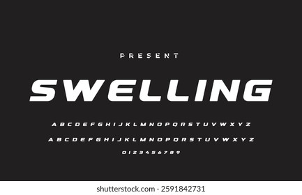 Modern Bold Font. Regular Italic Number Typography urban style alphabet fonts for fashion, sport, technology, digital, movie, logo design, vector illustration