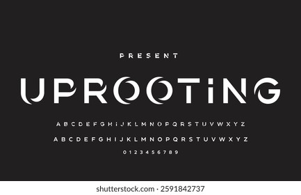 Modern Bold Font. Regular Italic Number Typography urban style alphabet fonts for fashion, sport, technology, digital, movie, logo design, vector illustration