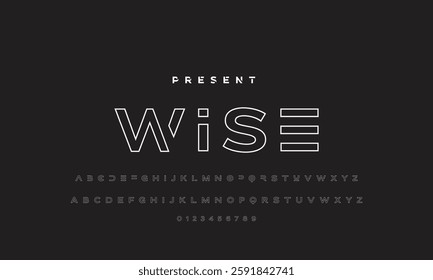 Modern Bold Font. Regular Italic Number Typography urban style alphabet fonts for fashion, sport, technology, digital, movie, logo design, vector illustration