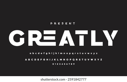 Modern Bold Font. Regular Italic Number Typography urban style alphabet fonts for fashion, sport, technology, digital, movie, logo design, vector illustration