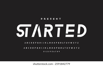 Modern Bold Font. Regular Italic Number Typography urban style alphabet fonts for fashion, sport, technology, digital, movie, logo design, vector illustration