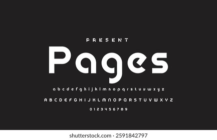 Modern Bold Font. Regular Italic Number Typography urban style alphabet fonts for fashion, sport, technology, digital, movie, logo design, vector illustration