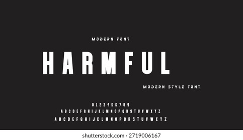 Modern Bold fuente. Fuentes regulares del alfabeto del estilo urbano de la tipografía del número itálico para la moda, deporte, tecnología, digital, película, diseño del logotipo, Ilustración vectorial
