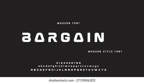 Modern Bold fuente. Fuentes regulares del alfabeto del estilo urbano de la tipografía del número itálico para la moda, deporte, tecnología, digital, película, diseño del logotipo, Ilustración vectorial