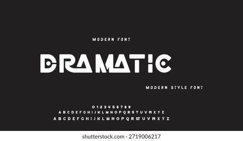 Fonte em negrito moderna. Regular Italic Number Tipografia urbana estilo alfabeto fontes para moda, esporte, tecnologia, digital, filme, design de logotipo, ilustração vetorial