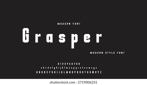 Modern Bold Font. Regular Italic Number Typography urban style alphabet fonts for fashion, sport, technology, digital, movie, logo design, vector illustration