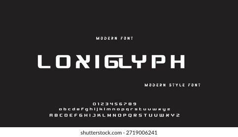 Modern Bold fuente. Fuentes regulares del alfabeto del estilo urbano de la tipografía del número itálico para la moda, deporte, tecnología, digital, película, diseño del logotipo, Ilustración vectorial