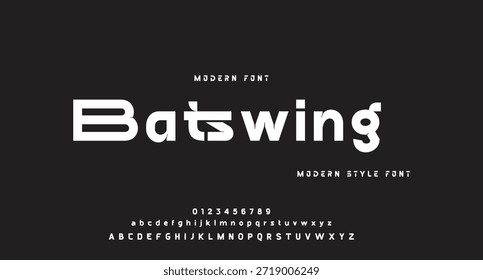 Fonte em negrito moderna. Regular Italic Number Tipografia urbana estilo alfabeto fontes para moda, esporte, tecnologia, digital, filme, design de logotipo, ilustração vetorial