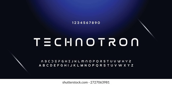 Fonte em negrito moderna. Regular Italic Number Tipografia urbana estilo alfabeto fontes para moda, esporte, tecnologia, digital, filme, design de logotipo, ilustração vetorial