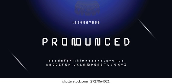 Modern Bold Font. Regular Italic Number Typography urban style alphabet fonts for fashion, sport, technology, digital, movie, logo design, vector illustration