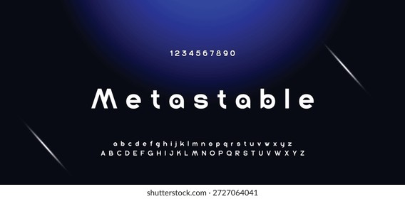 Fonte em negrito moderna. Regular Italic Number Tipografia urbana estilo alfabeto fontes para moda, esporte, tecnologia, digital, filme, design de logotipo, ilustração vetorial