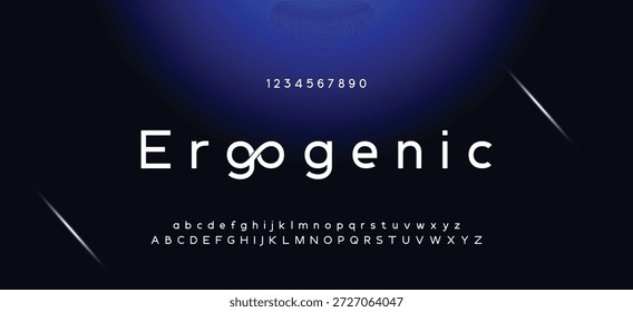 Modern Bold fuente. Fuentes regulares del alfabeto del estilo urbano de la tipografía del número itálico para la moda, deporte, tecnología, digital, película, diseño del logotipo, Ilustración vectorial