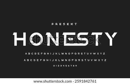 Modern Bold Font. Regular Italic Number Typography urban style alphabet fonts for fashion, sport, technology, digital, movie, logo design, vector illustration