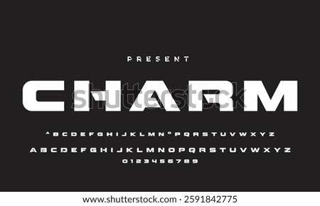 Modern Bold Font. Regular Italic Number Typography urban style alphabet fonts for fashion, sport, technology, digital, movie, logo design, vector illustration
