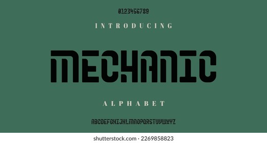 Modern Bold Font. Regular Number Typography urban style alphabet fonts for fashion, sport, technology, digital, movie, logo design, vector illustration