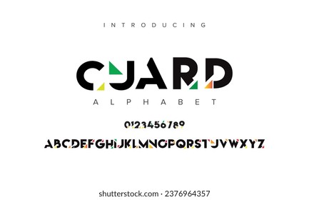 Moderne, feine Schriftart. Sans Serif Font. Regular Italic Uppercase Kleinschreibung Große Typografie Alphabet Schriftarten für Mode, Sport, Technologie, Digital, Film, Logo-Design, Vektorgrafik