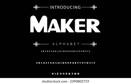 Modern Bold Font. Sans Serif Font. Regular Italic Uppercase Lowercase Typography urban style alphabet fonts for fashion, sport, technology, digital, movie, logo design, vector illustration