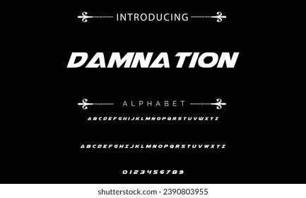 Modern Bold Font. Sans Serif Font. Regular Italic Uppercase Lowercase Typography urban style alphabet fonts for fashion, sport, technology, digital, movie, logo design, vector illustration