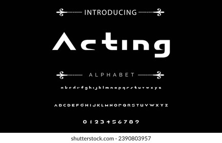 Fuente negrita moderna. Sans Serif Font. Típografía minúscula de estilo urbano en cursiva superior regular para moda, deporte, tecnología, digital, cine, diseño de logotipo, ilustración vectorial