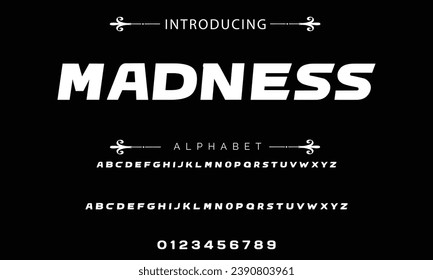 Modern Bold Font. Sans Serif Font. Regular Italic Uppercase Lowercase Typography urban style alphabet fonts for fashion, sport, technology, digital, movie, logo design, vector illustration