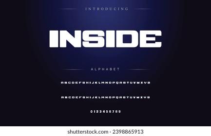 Modern Bold Font. Sans Serif Font. Regular Italic Uppercase Lowercase Typography urban style alphabet fonts for fashion, sport, technology, digital, movie, logo design, vector illustration