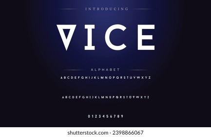 Modern Bold Font. Sans Serif Font. Regular Italic Uppercase Lowercase Typography urban style alphabet fonts for fashion, sport, technology, digital, movie, logo design, vector illustration