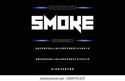 Fuente negrita moderna. Sans Serif Font. Típografía minúscula de estilo urbano en cursiva superior regular para moda, deporte, tecnología, digital, cine, diseño de logotipo, ilustración vectorial